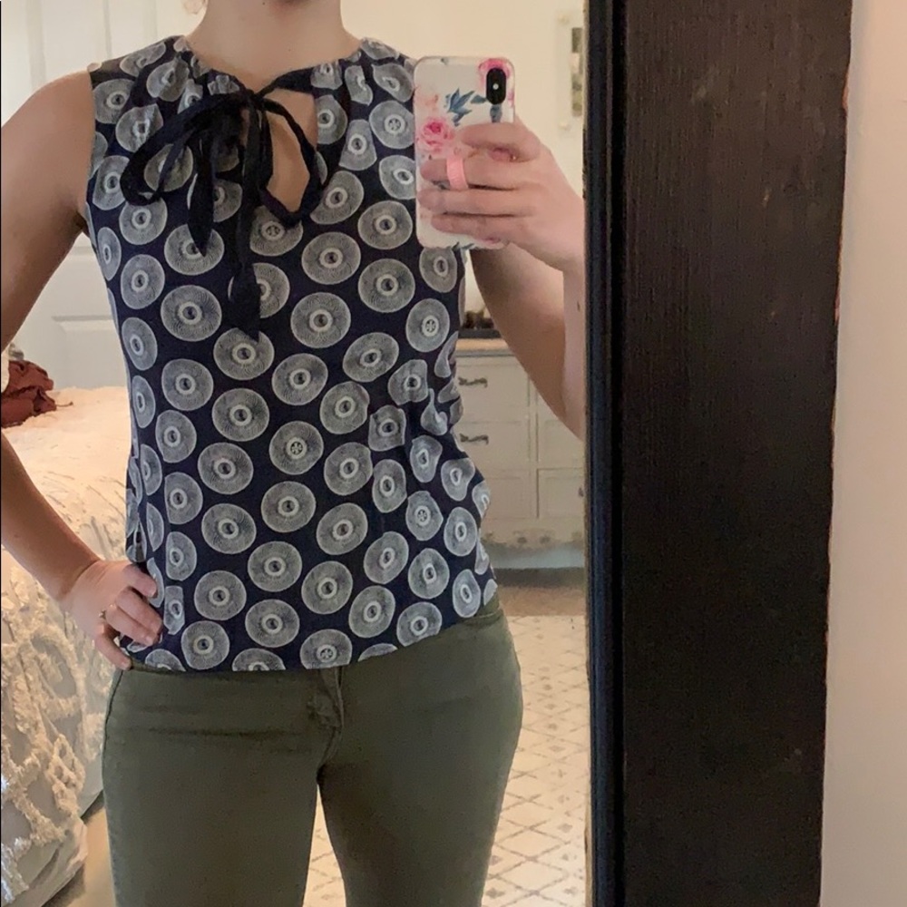 Tory Burch navy blouse!